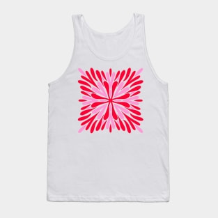 Modern Symmetry Petals - Pink and Red Tank Top